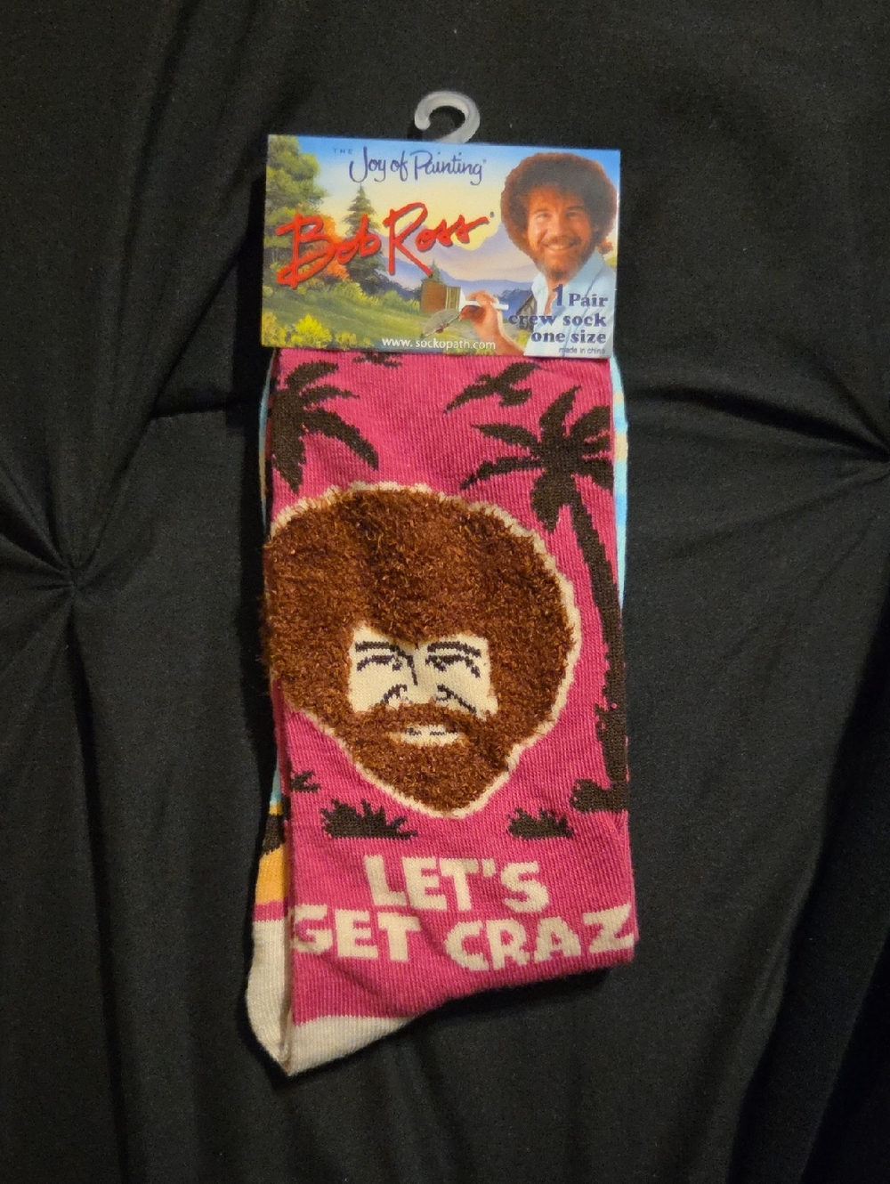 Bob Ross Novelty Crew Socks - Let's Get Crazy